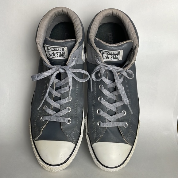 CONVERSE•CHUCK TAYLOR ALL STAR•GRAY LEATHER• MENS 10 - Picture 2 of 7
